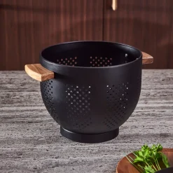 CASA Acacia Lux Escurridor Negro, Natural