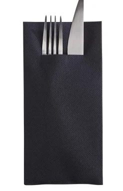 CASA Airlaid Servill./Cubiert. Juego De 12 Negro