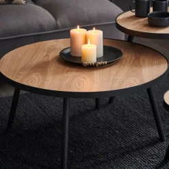 CASA Alexis Mesita De Salon Negro, Natural