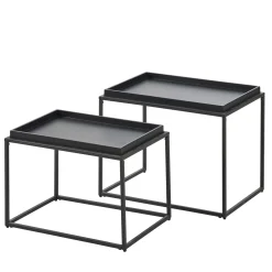 CASA Apollo Mesas Auxiliares Juego De 2 Negro