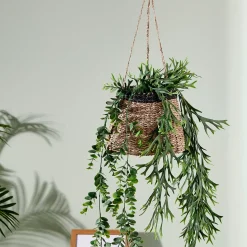 CASA Baku Macetero Colgante Negro, Natural