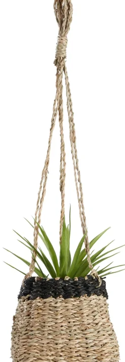 CASA Baku Macetero Colgante Negro, Natural