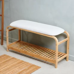 CASA Bamboo Alfombra De Bano Natural