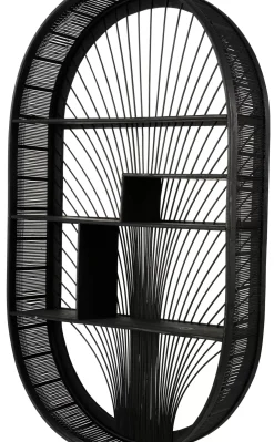 CASA Bavi Estanteria De Pared Negro