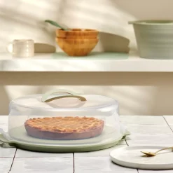 CASA Bioline Bandeja Con Tapa Para Tartas Menta