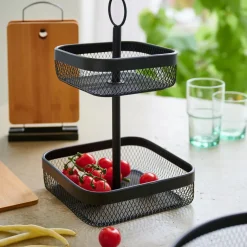 CASA Black Lunar Cesta Cuadrada De 2 Piezas Negro