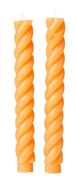 CASA Curl Velas Juego De 2 Ocre