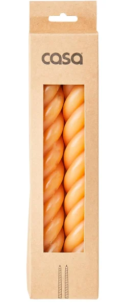 CASA Curl Velas Juego De 2 Ocre