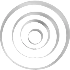 CASA Damier Anillo Para Tarta Juego De 4 Plateado