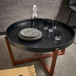 CASA Draco Mesita De Salon Negro, Marron