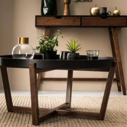 CASA Draco Mesita De Salon Negro, Marron