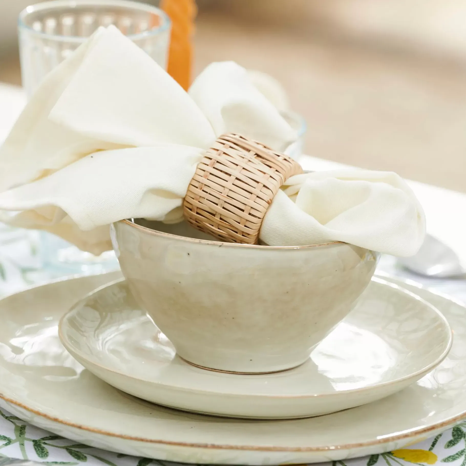 CASA Earth Marl Plato De Postre Crema