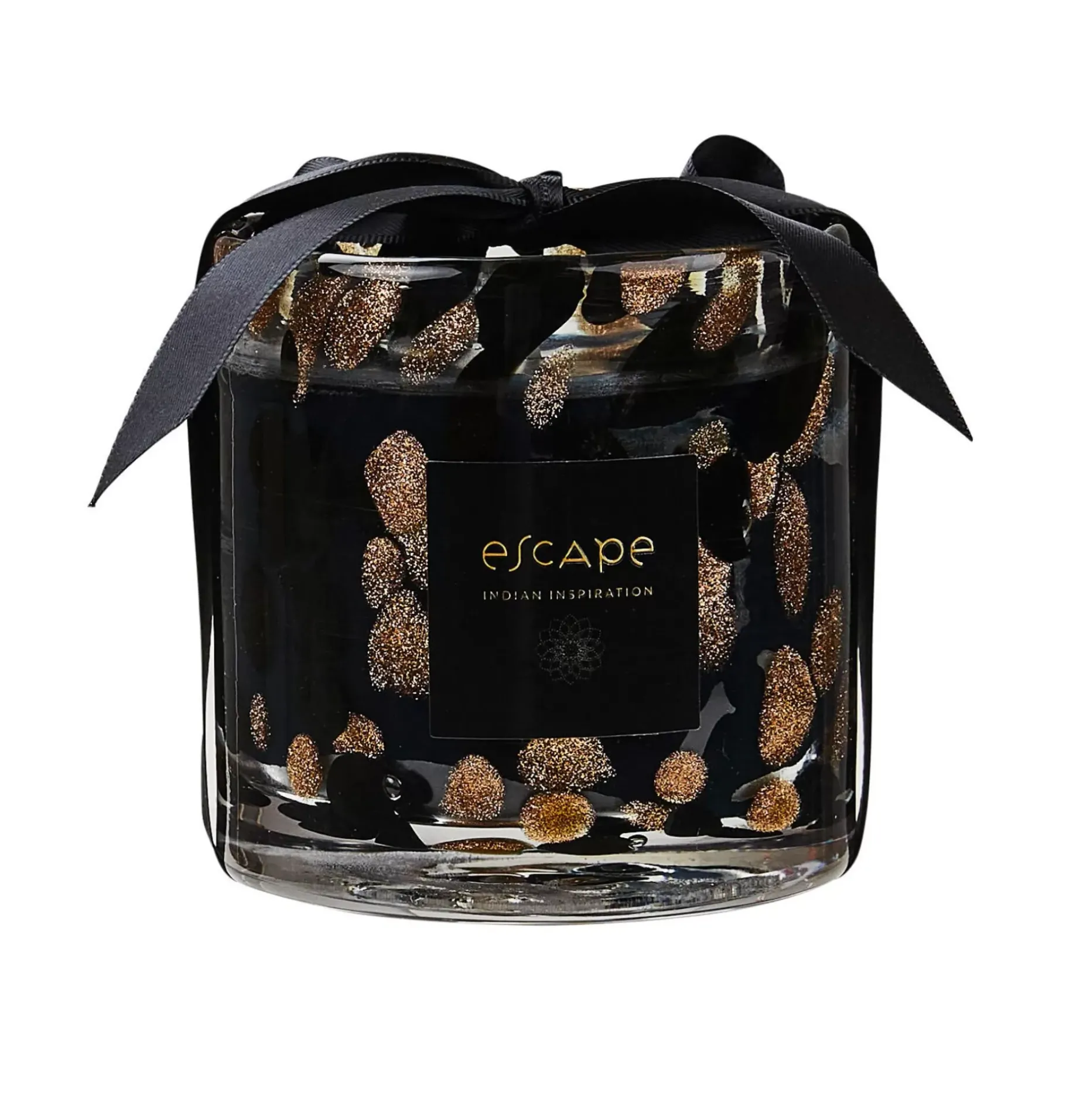 CASA Escape Indian Inspiration Vela Perfumada En Vaso Negro, Cobrizo, Multicolor