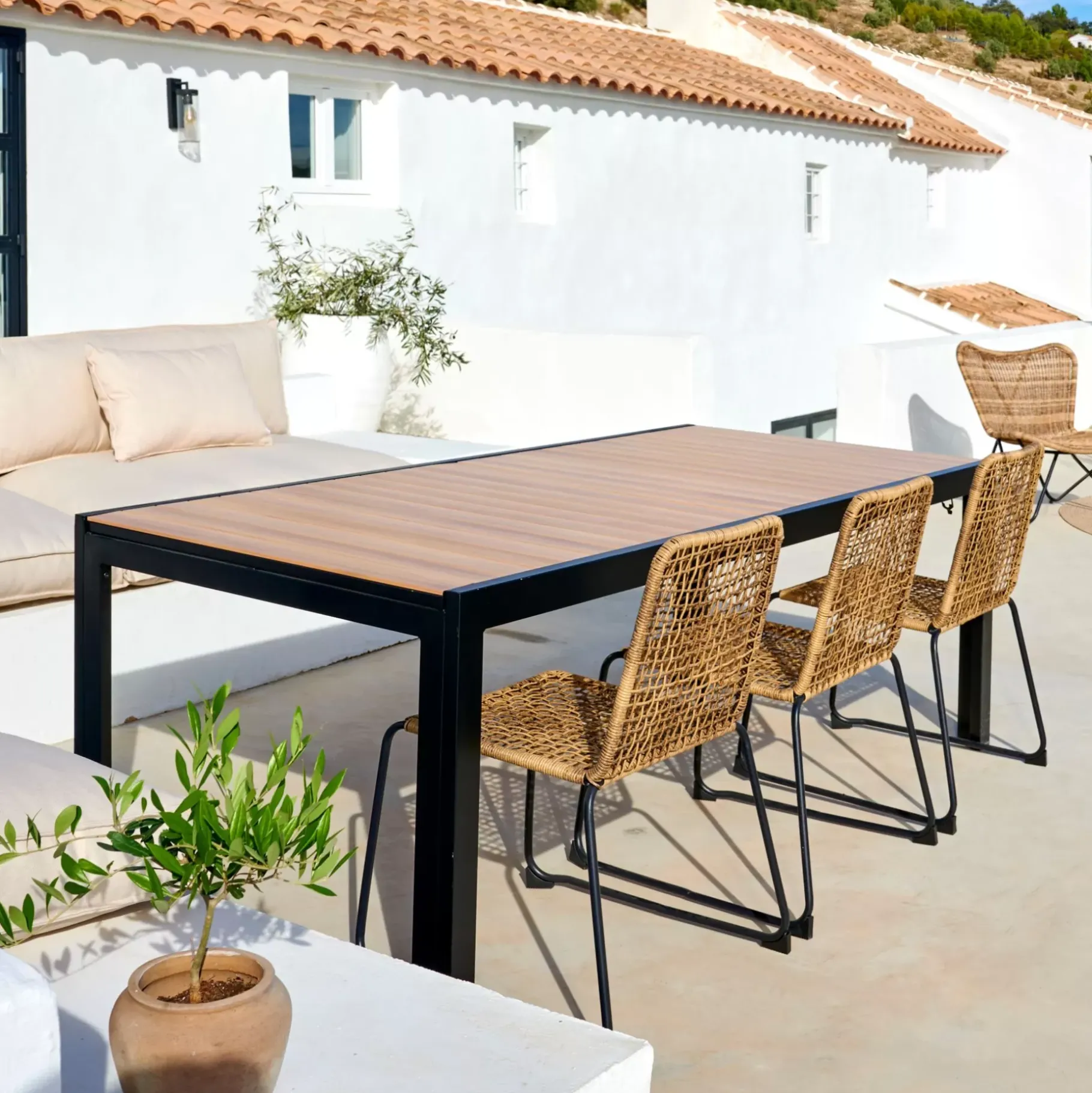 CASA Ethan Mesa Extensible Negro, Natural