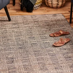 CASA Ethnic Alfombra Negro, Natural