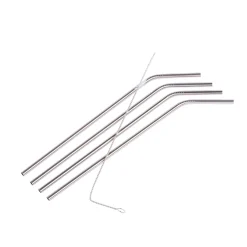 CASA Fancy Pajitas Con Escobilla Plateado