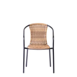 CASA Gerona Silla Apilable Negro, Natural