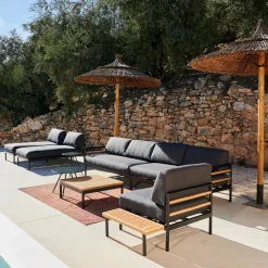 CASA Hanna Lounge Mesa Auxiliar Negro, Natural