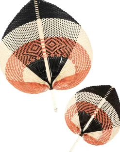 CASA Lanka Abanico Negro, Marron, Natural