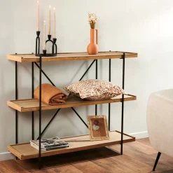 CASA Maine Estanteria De Pared Negro, Natural