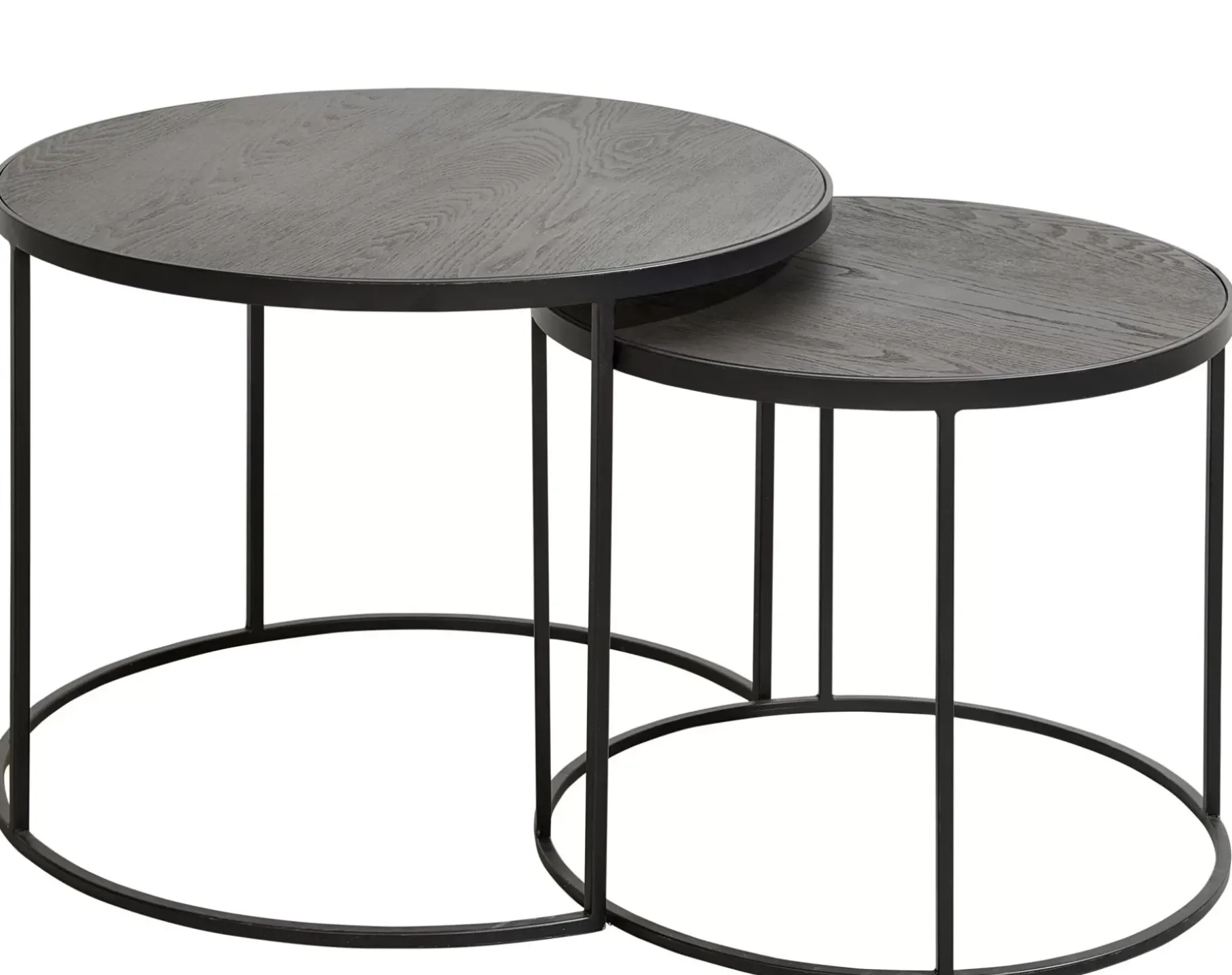 CASA Memphis Mesas Auxiliares Juego De 2 Patas Negro