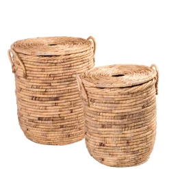 CASA Miley Cesta Para Colada Con Tapa Y Asas Natural