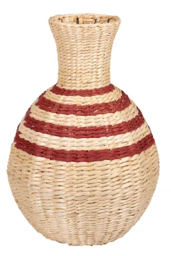 CASA Nepal Florero Marron, Natural, Rojo Oscuro