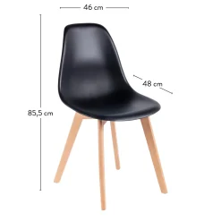CASA New Mats Silla De Comedor Negro