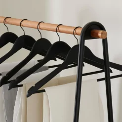 CASA New Wood Perchas Juego De 5 Negro