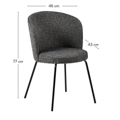 CASA Olivier Silla De Comedor Gris