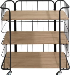 CASA Oslo Con Ruedas 3 Baldas Negro, Natural