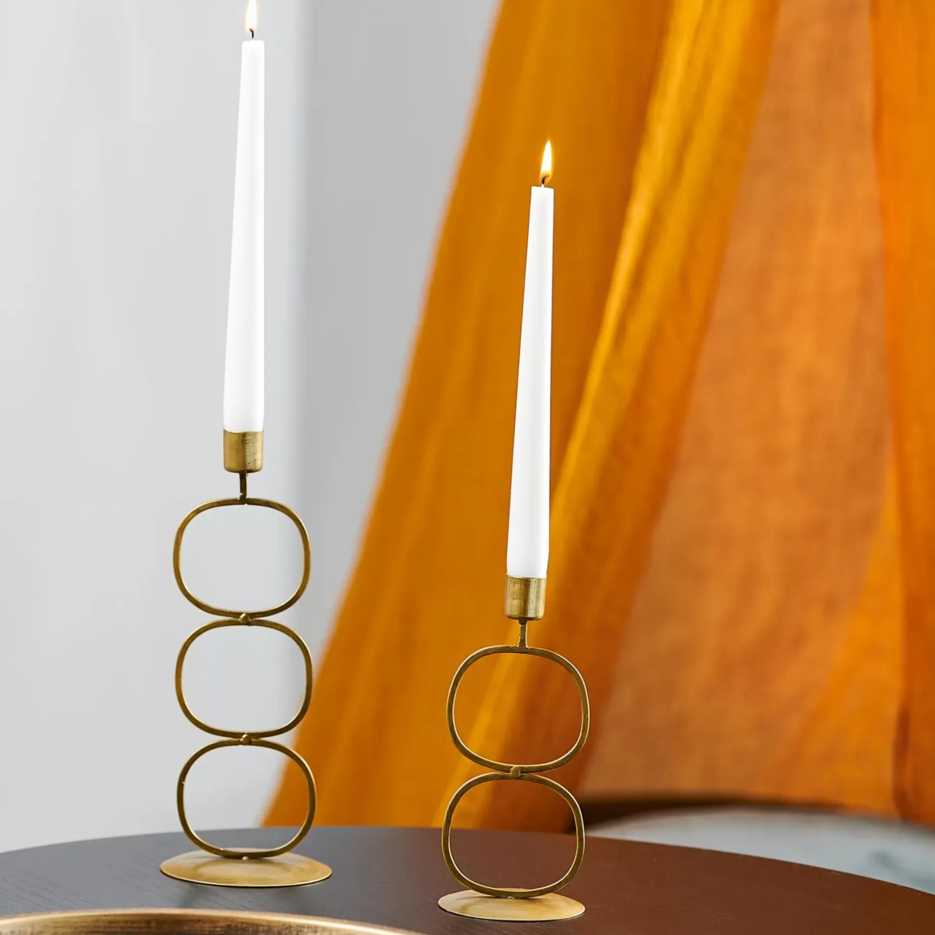 CASA Oval Portavelas Dorado