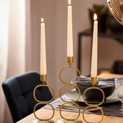 CASA Oval Portavelas Dorado