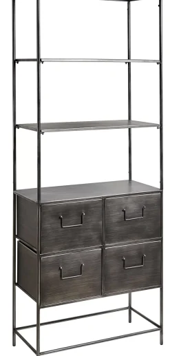 CASA Pharma Estanteria De Pared Con 4 Cajones Negro