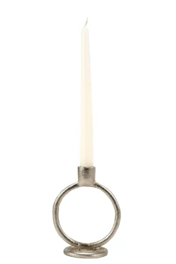 CASA Rings Candelabro Plateado