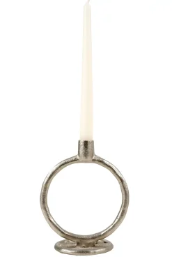 CASA Rings Candelabro Plateado