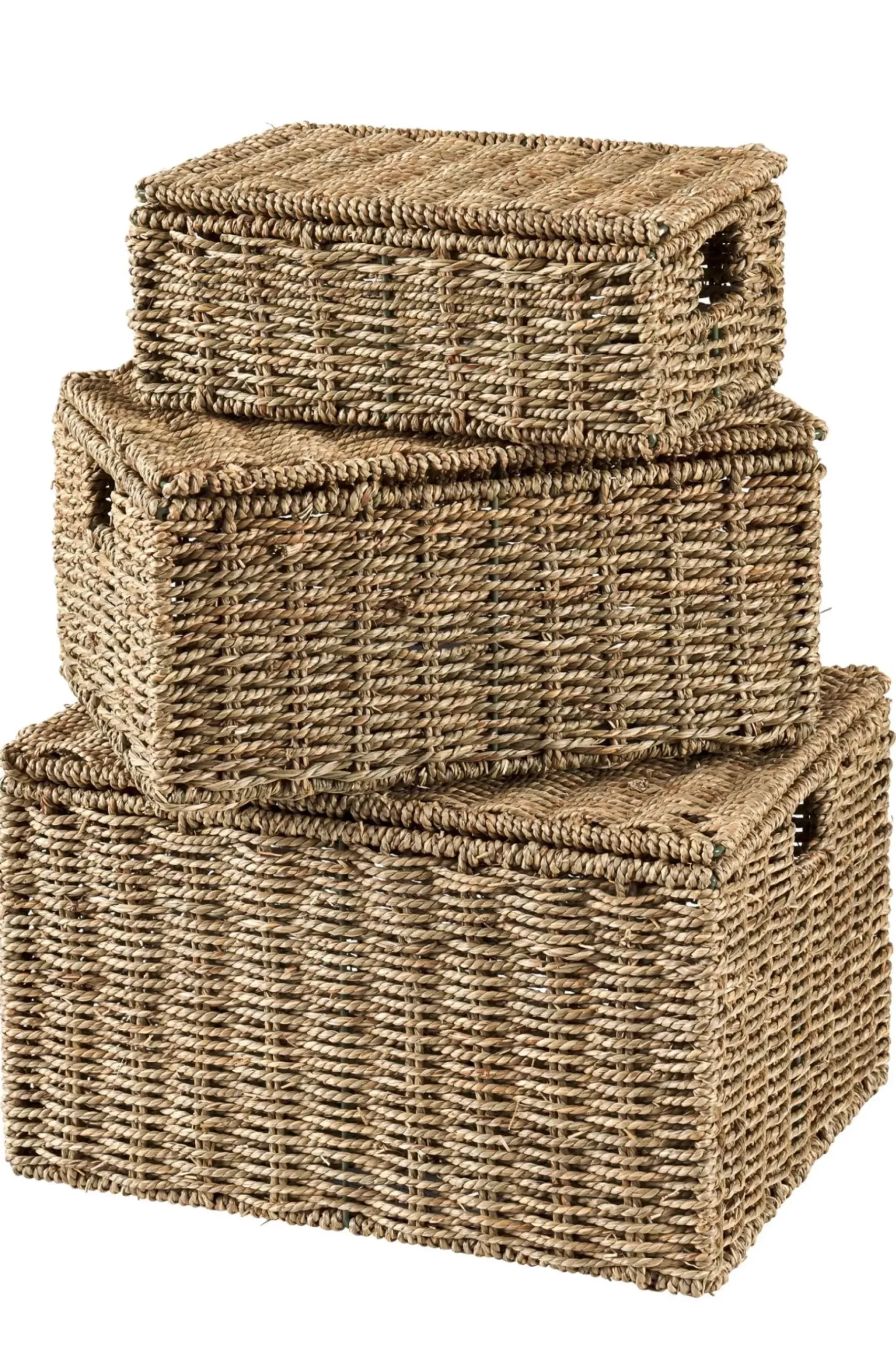 CASA Seagrass Cesta Almacenaje S Con Tapa Natural