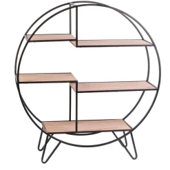 CASA Sirkel Estanteria De Pared Negro, Natural