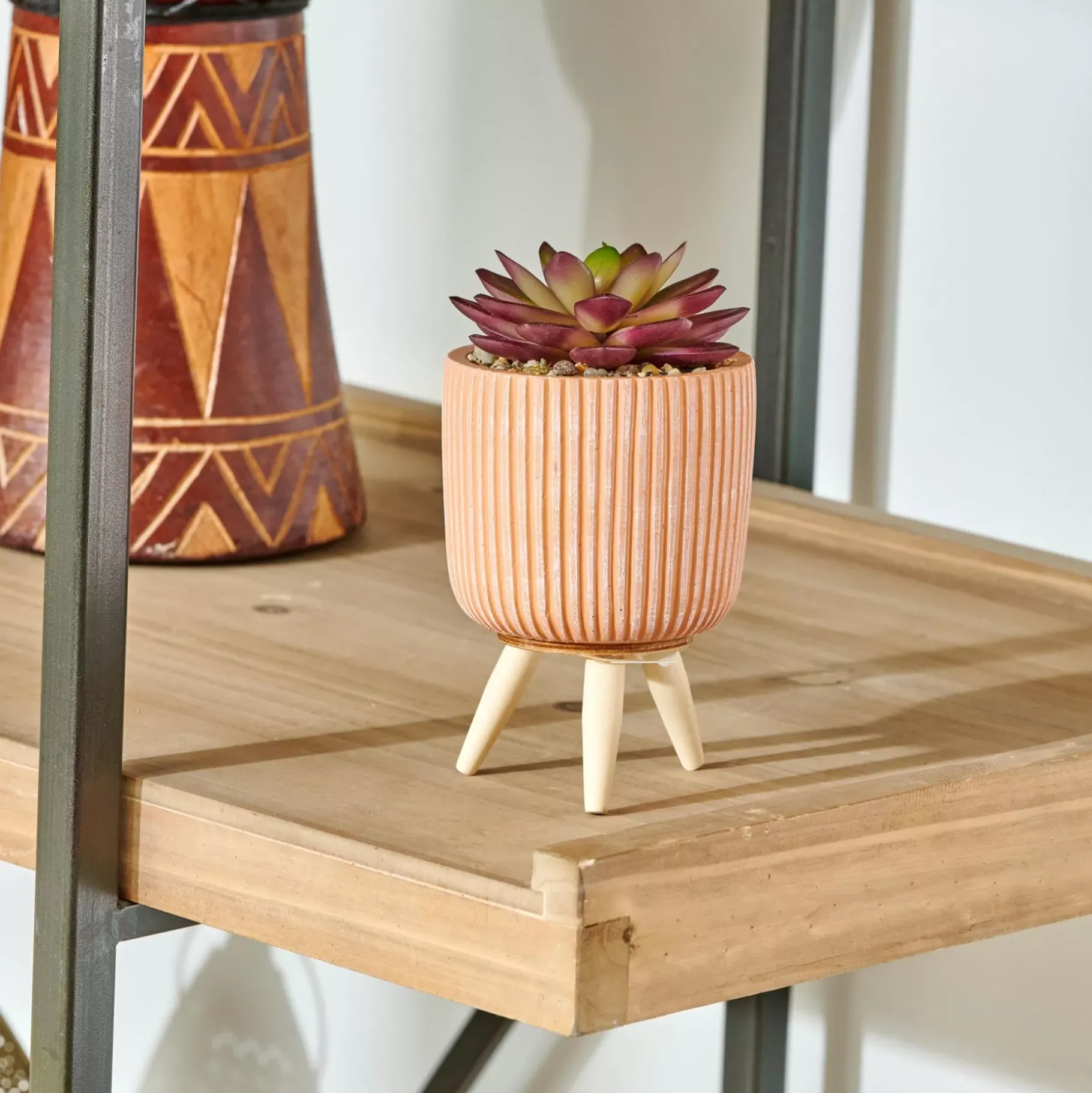 CASA Stripe Planta Crasa Art En Tarro Multicolor