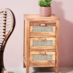 CASA Teck Cajonera 3 Cajones Natural