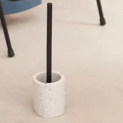 CASA Terrazzo Cepillo Wc En Soporte Blanco