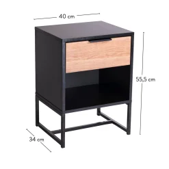 CASA Trenton Mesilla De Noche Negro, Natural