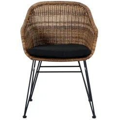 CASA Vienna Silla Comedor Negro, Natural