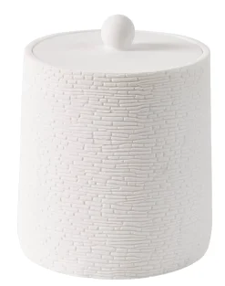 CASA White Elegance Soporte De Algodones Con Tapa Blanco