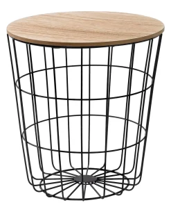 CASA Wire Mesa Auxiliar Negro, Natural