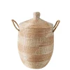 CASA Yasmine Cesta De Lujo Con Tapa Blanco, Natural